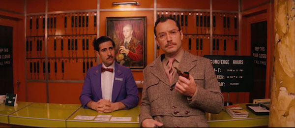 Jason Schwartzman and Jude Law in The Grand Budapest Hotel