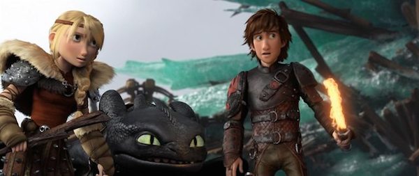 Astrid, Toothless and Hiccup in How to Train Your Dragon 2
